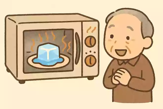 氷を電子レンジで加熱するとどうなるでしょうか?