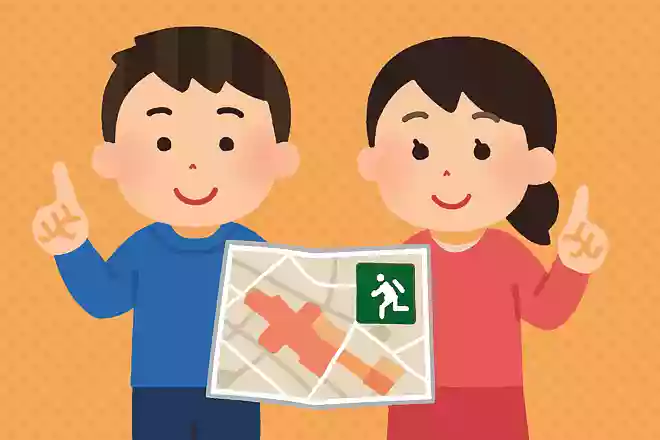 災害発生時に被害が出ると予想される場所や、避難場所を記した地図の名前はなんでしょう?