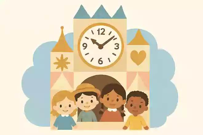 イッツ・ア・スモールワールドのからくり時計からは何体の人形が出てくるでしょう?