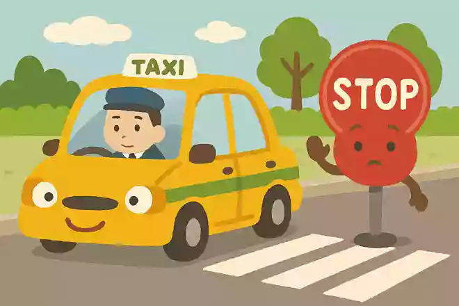タクシーはお客さんを見つけると止まります。しかし、いつもタクシーを止めるのに、乗らないものは何でしょうか?