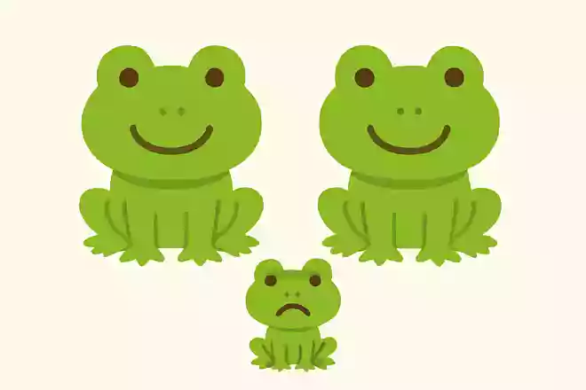 カエルのお父さんとお母さんは「ケロケロ」と鳴きますが、子供はなんと鳴くでしょう?