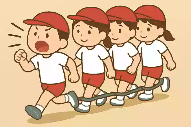 全員が折り返せたら最後尾の人が声を出して再スタート
