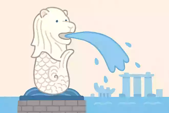 マーライオンが吐き出している水はどれでしょう?