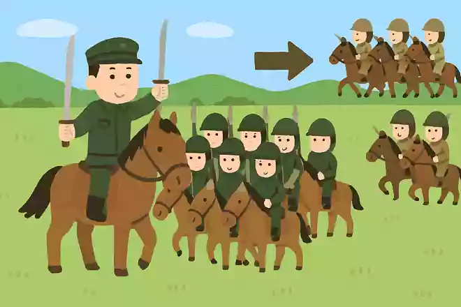 騎馬には背の高い人か足の速い人を