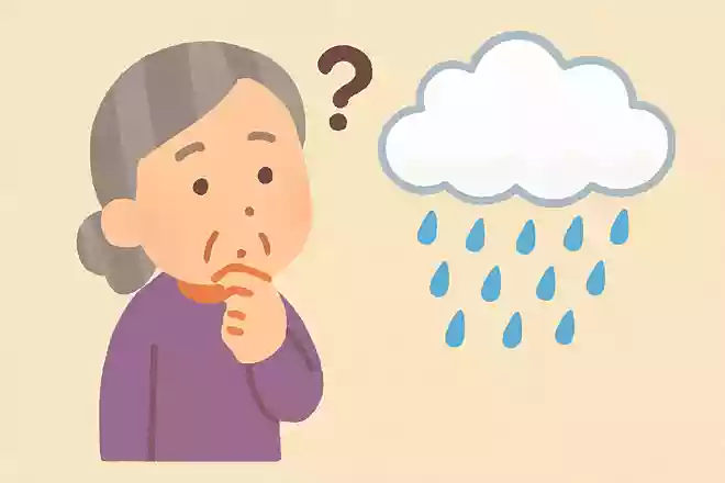 天気記号で雨を表すマークは何でしょうか。