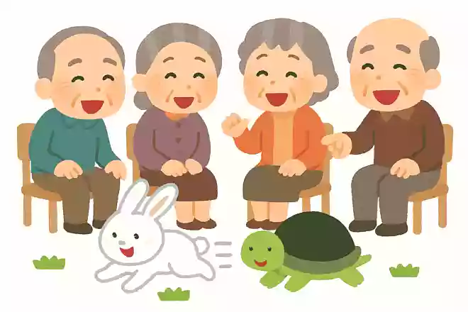 童話のウサギとカメでは、かけっこをしてどちらが勝つでしょうか?