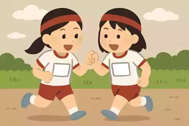 マラソン大会で「一緒に走ろう」と約束し合う女子