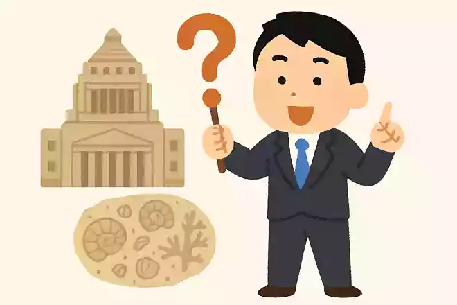 中央広間の壁に使われている珊瑚石灰岩の中には何の化石があるでしょうか?
