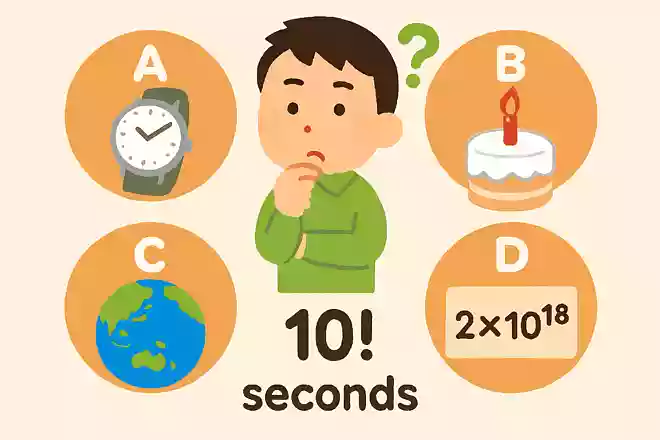 10!秒の長さで正しいものは、以下の選択肢のうちどれでしょうか?