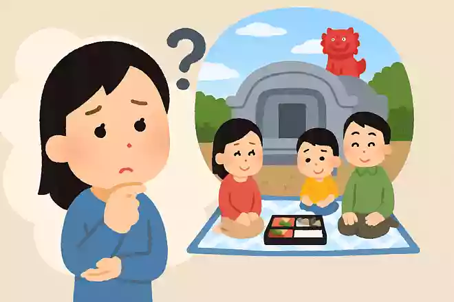 沖縄県の伝統行事「清明祭」では、どこで食事をするでしょうか?