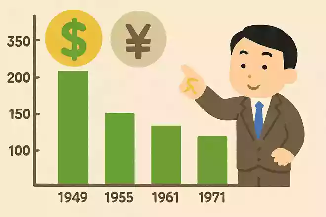 昭和24年から昭和46年まで1ドルは日本円でいくらだったでしょうか？