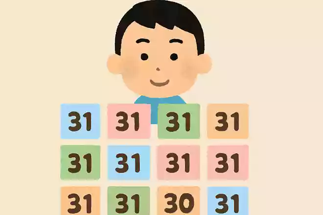1年は12か月ありますが、31日がないのは次のうち何月でしょうか？