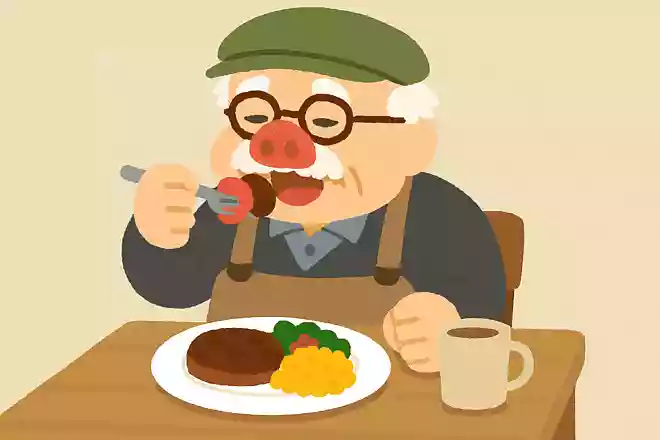 さあ、モリモリ食べて、ビシバシ働こうピッコロのおやじ『紅の豚』
