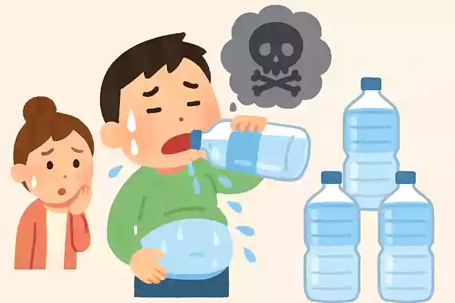 1日に3リットル以上の水を飲むと水中毒になる可能性がある