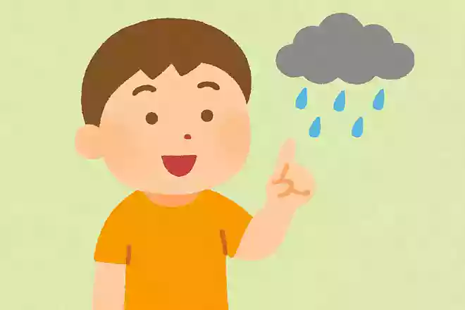 海外の天気予報では雨はどんなマークで表すでしょう?
