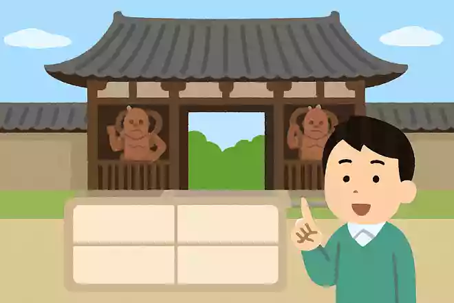 法隆寺の金剛力士像が立っている門の名前は?