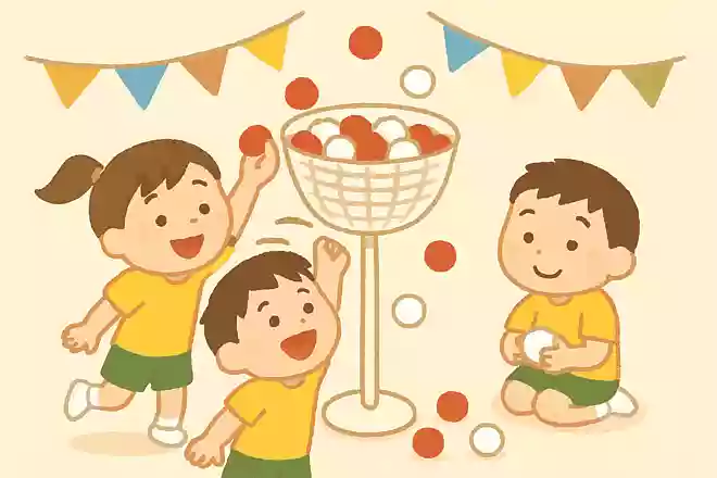エサやり玉入れ