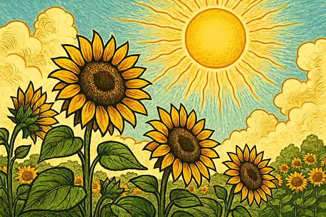 成長期のヒマワリは太陽がある方向を向いて咲いている。○か×か?