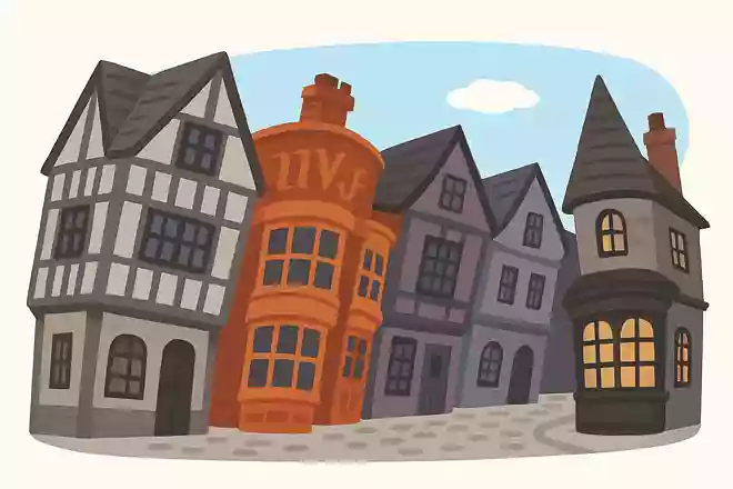 ハリーポッターエリアの建物が傾いている理由とは?