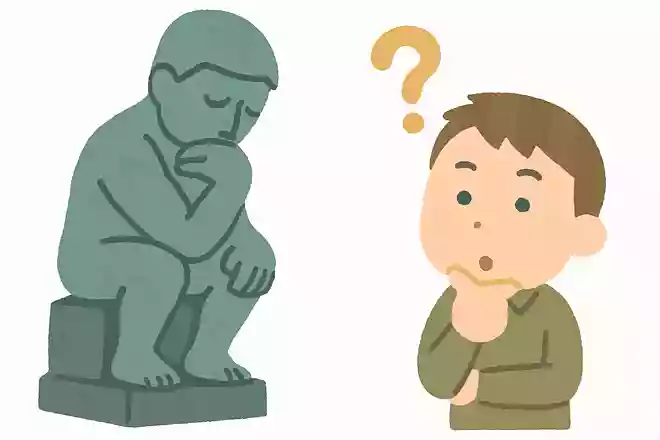 「考える人」の像は何をしている?