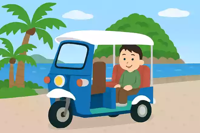 青島ではトゥクトゥクに乗れる