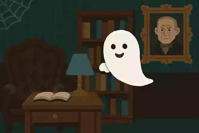 ホーンテッドマンションの書斎に隠れているキャラクターは?