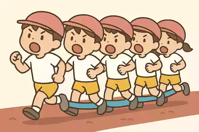 走っている最中は4拍子の掛け声を
