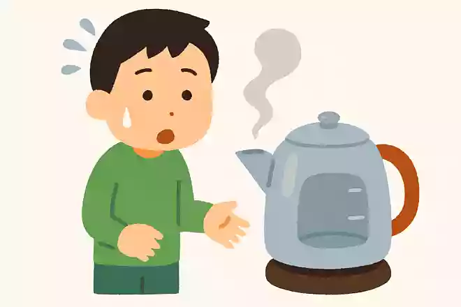 やかんの中のお湯が3時間するとなくなってしまいまいた。なぜでしょうか?