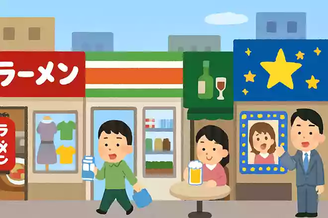 福岡県の中洲にたくさんあるお店は、どんな形態でしょう?