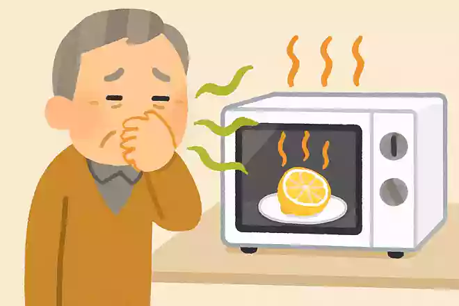 あるものを電磁レンジで加熱すると、電子レンジ内の嫌な臭いが取れます。あるものとは何でしょう?