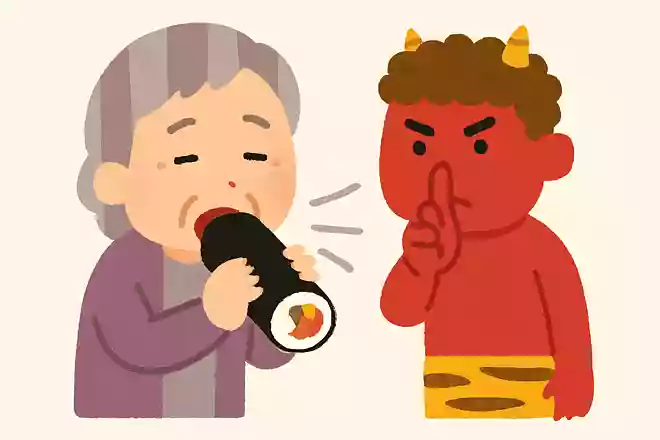 節分に恵方巻を食べる際、やってはいけないことはおしゃべりをすること