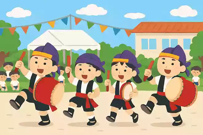 小学校の運動会では「エイサー」を踊る