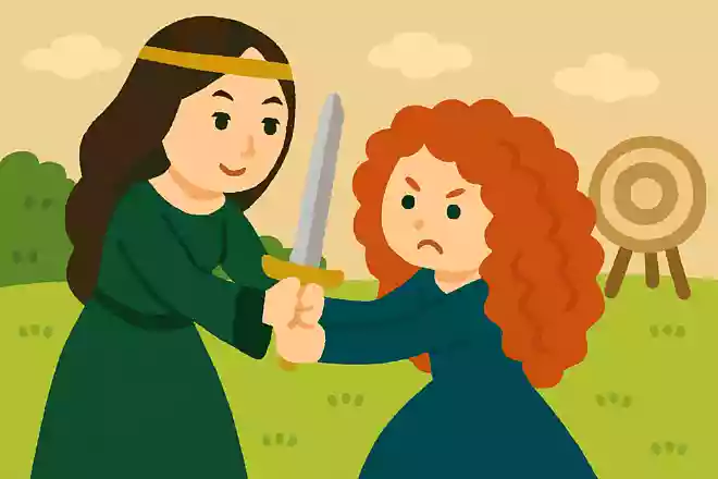 Princess or not. Learning to fight is essential!ファーガス王『メリダとおそろしの森』