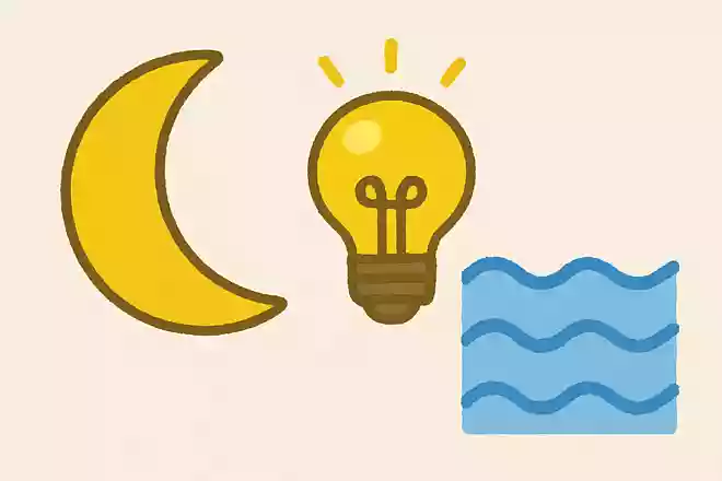 月と水の真ん中にあるものは何でしょうか?