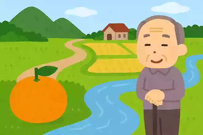 ミカンとかけて、田舎の風景とときます、どちらも皮(川)がつきものです。