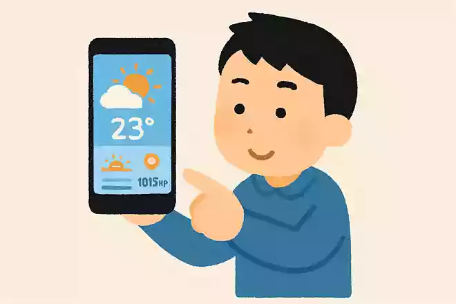 天気アプリは日の出日の入り、気圧などあらゆる情報がわかる