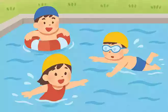 お水の中に入って遊んだり泳いだりするところはどこでしょう?