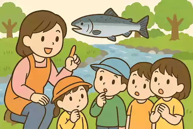 サケはおおきくなるとうまれたかわへもどってきます。なぜでしょうか?