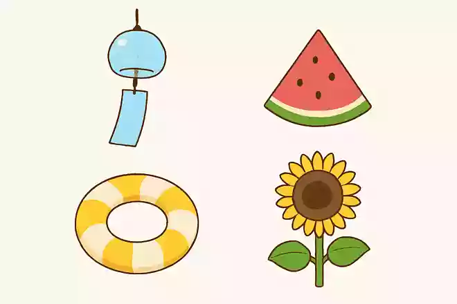 ちりんちりんと音が鳴る、夏の飾りは次のうちどれでしょうか？