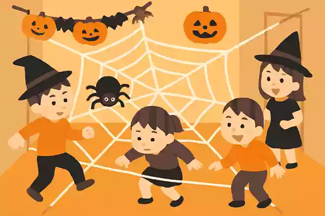 クモの巣通り抜けゲーム