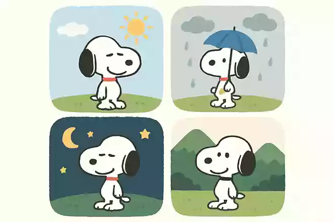人生には晴れもあれば雨もある、昼もあれば夜もある、山があれば谷もある。スヌーピー