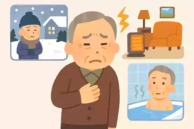 冬に気をつけたいのがヒートショック。ヒートショックはどのような原因で起きるのでしょうか？