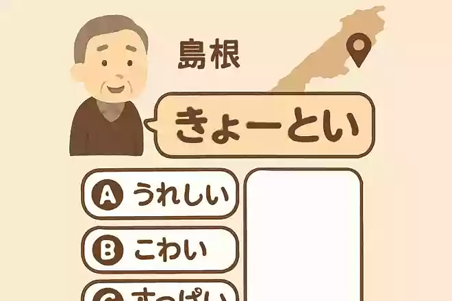島根県の方言で「きょーとい」とは、どのような意味でしょうか?