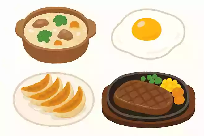 シチュー、目玉焼き、焼き餃子、ステーキの中で仲間はずれはどれ?