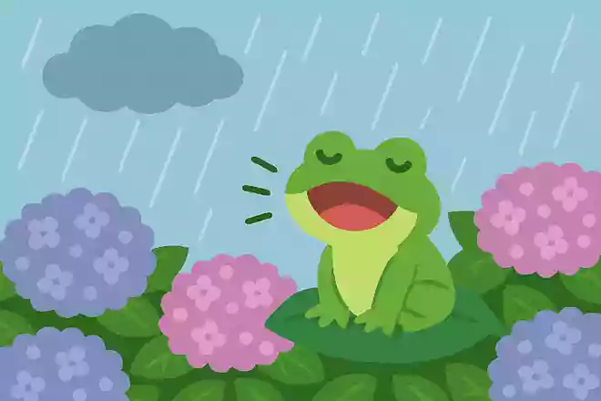 カエルがよく鳴いていると雨が降る