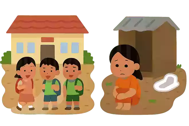 貧困層の多い地域の子供も学校に行けるように、環境を整えているところもあるそうです。しかし、学校にあるものがないことが理由で、女の子は学校に行けないそうです。あるものとは何でしょうか?