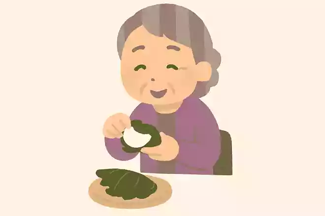 折りし皮 ひとりで開く 柏餅