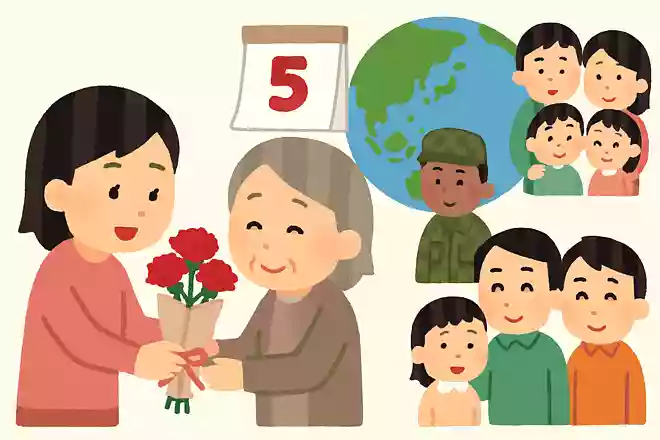 母の日がなく、両親の日として祝う国もある