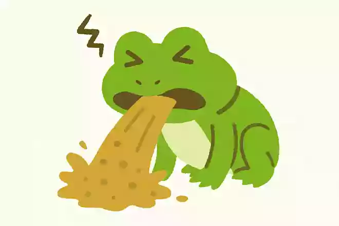 カエルは悪いものを食べた時、どのような行動をとるか