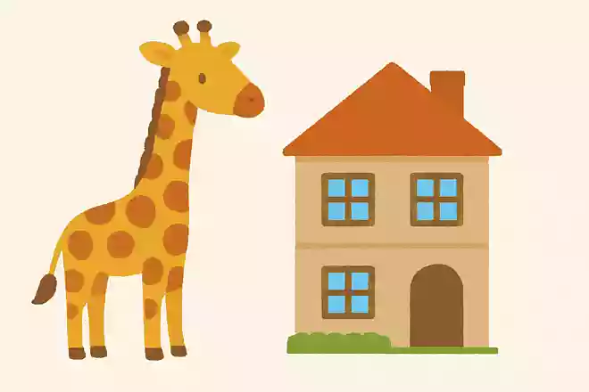 キリンと2階建てのおうち。どちらが大きい?
